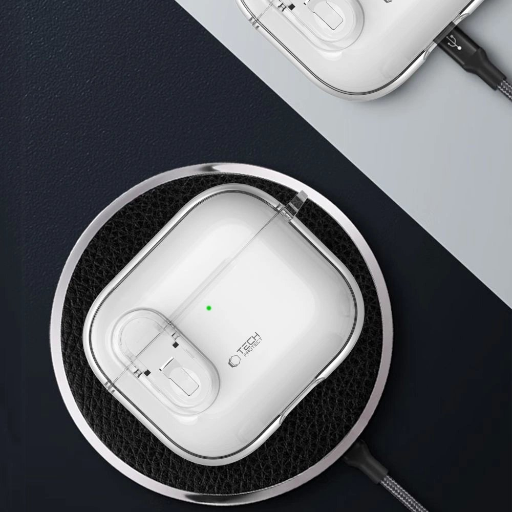 Tech-Protect Slim Hook Dėklas AirPods 4 - Skaidrus 4 Tech-Protect Slim Hook Dėklas AirPods 4 - Skaidrus 4