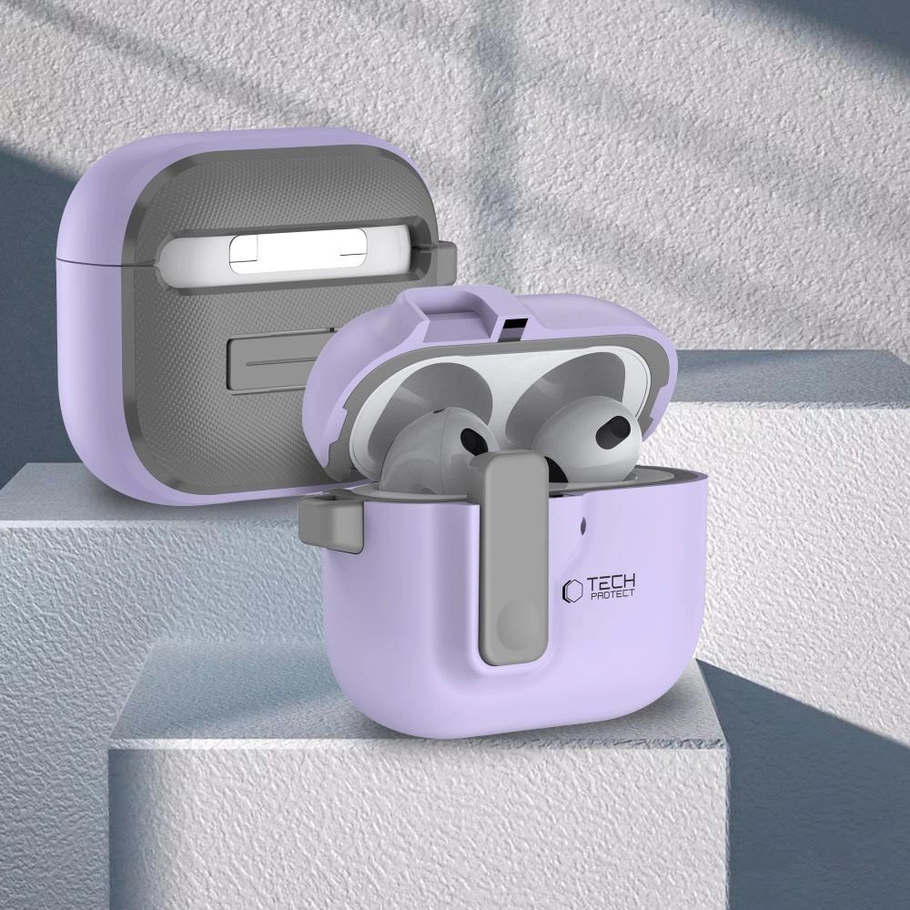 Tech-Protect Slim Hook Dėklas AirPods 4 - Violetinis 2 Tech-Protect Slim Hook Dėklas AirPods 4 - Violetinis 2