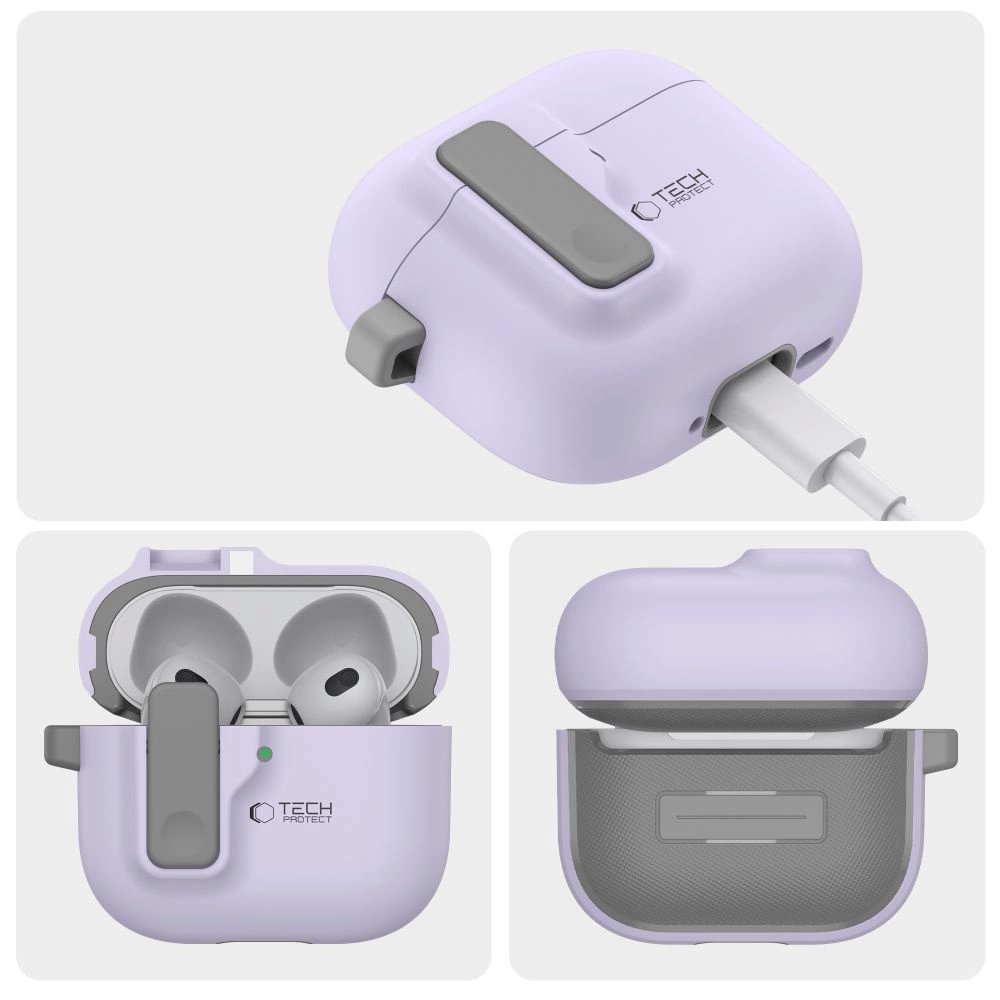 Tech-Protect Slim Hook Dėklas AirPods 4 - Violetinis 3 Tech-Protect Slim Hook Dėklas AirPods 4 - Violetinis 3