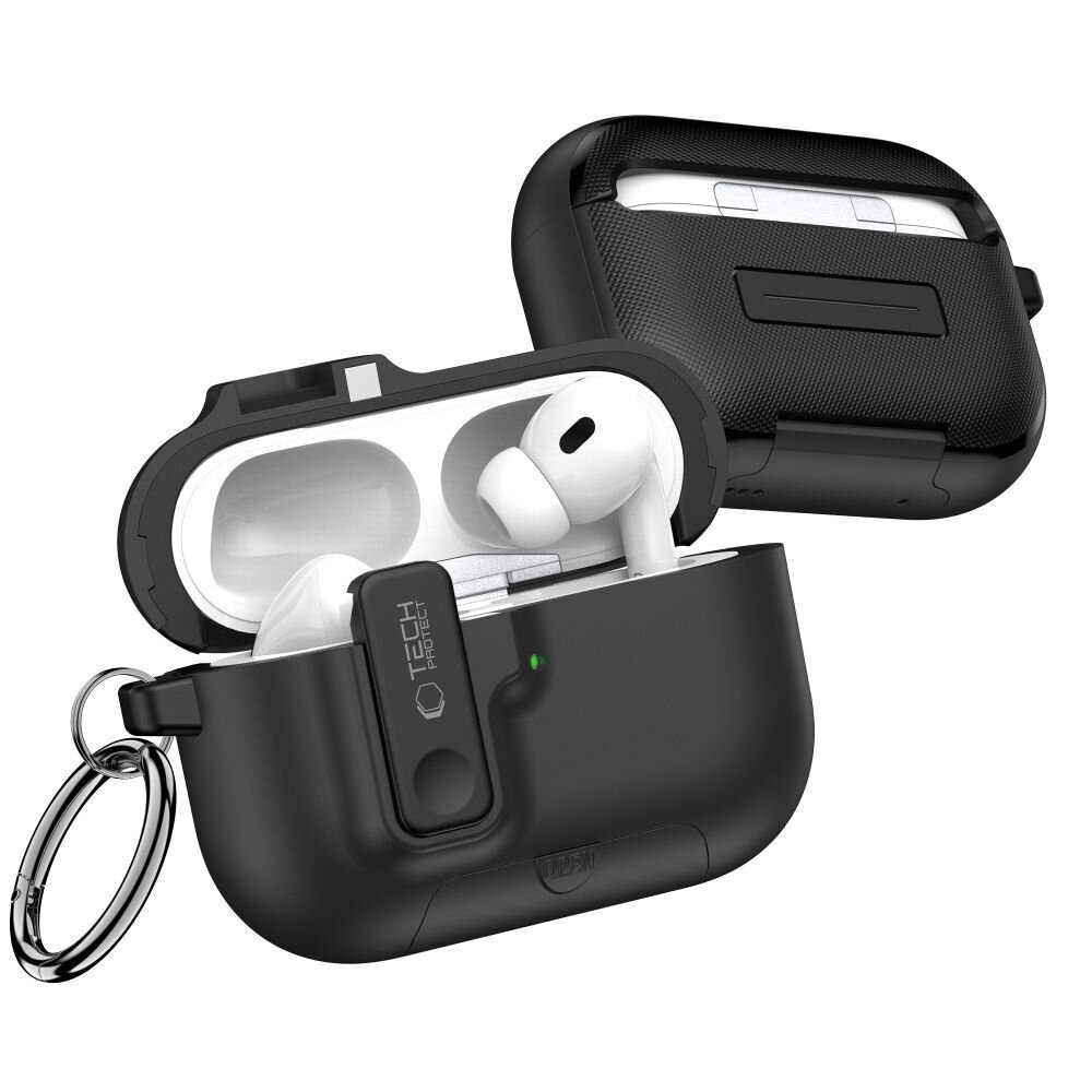 AirPods Pro 3 Tech-Protect Slim Hook dėklas – juodas 2 AirPods Pro 3 Tech-Protect Slim Hook dėklas – juodas 2