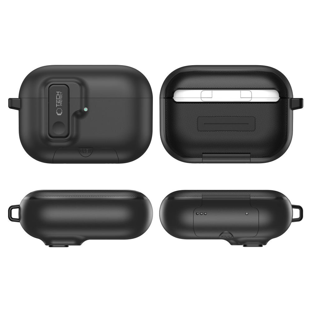 AirPods Pro 3 Tech-Protect Slim Hook dėklas – juodas 4 AirPods Pro 3 Tech-Protect Slim Hook dėklas – juodas 4