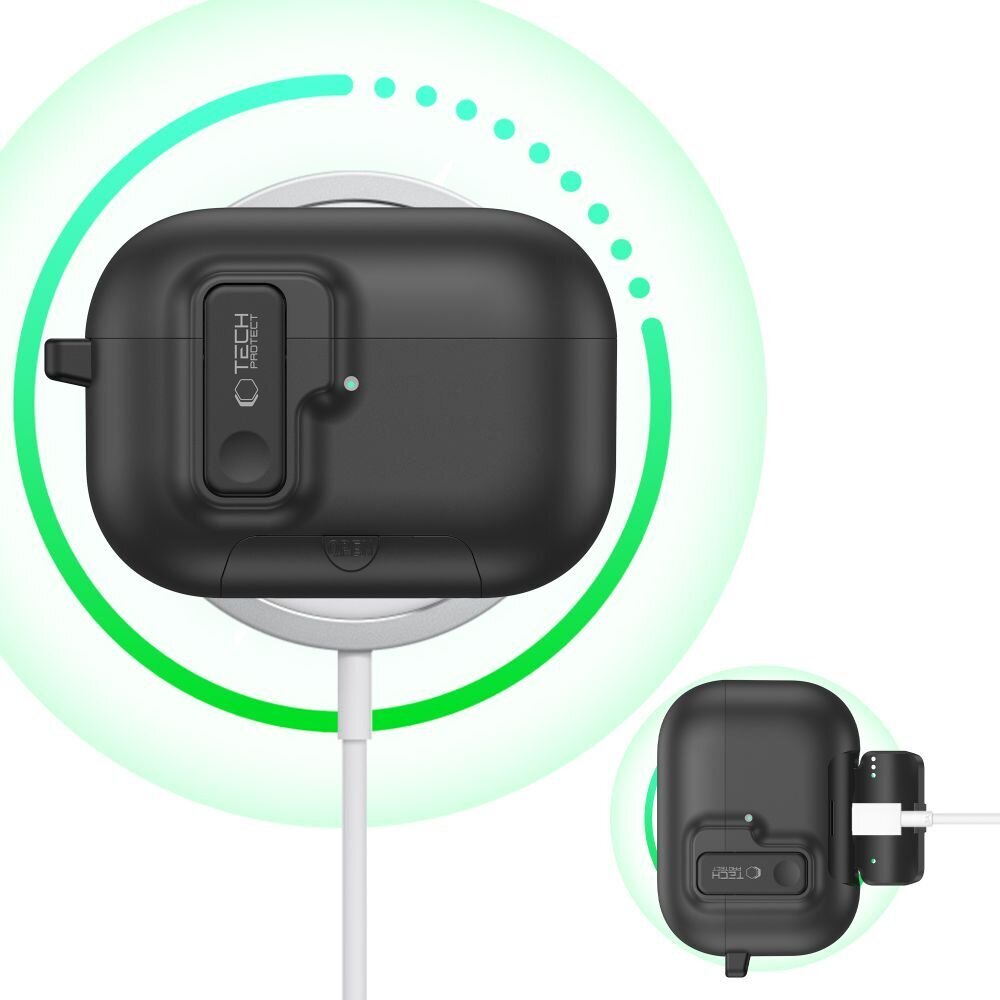 AirPods Pro 3 Tech-Protect Slim Hook dėklas – juodas 5