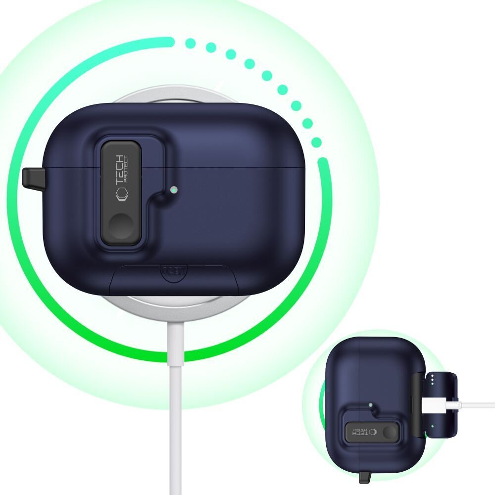 AirPods Pro 3 Tech-Protect Slim Hook dėklas – tamsiai mėlynas 5