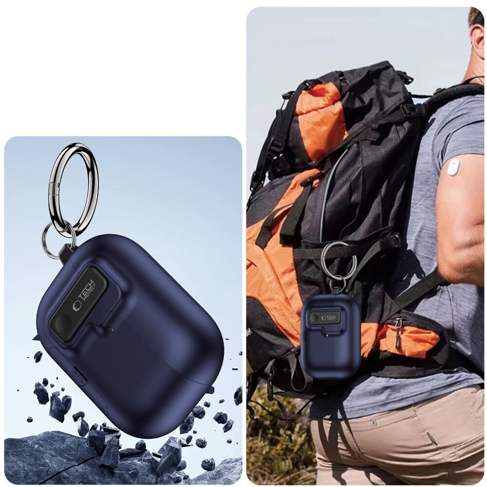 AirPods Pro 3 Tech-Protect Slim Hook dėklas – tamsiai mėlynas 9