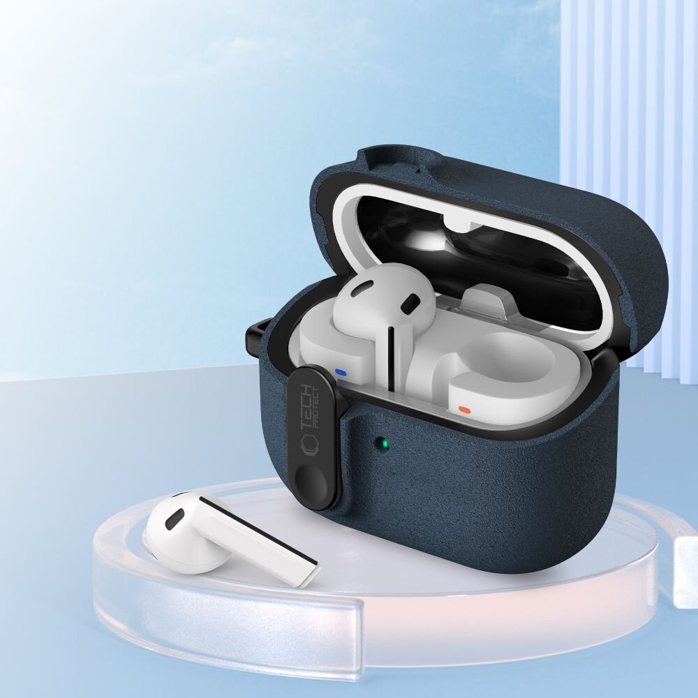 Samsung Galaxy Buds 3 / 3 FE / 3 Pro Tech-Protect Slim Hook dėklas – tamsiai mėlynas 5