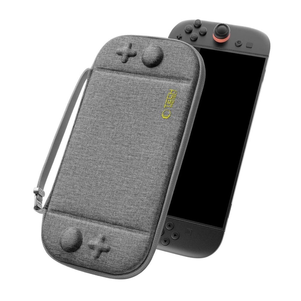 Nintendo Switch 2 dėklas Tech-Protect Slim Pouch – pilkas 1 Nintendo Switch 2 dėklas Tech-Protect Slim Pouch – pilkas 1