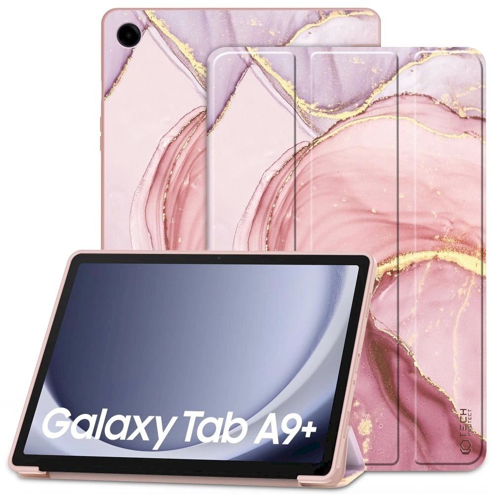 Tech-Protect SmartCase Dėklas Samsung Galaxy Tab A9+ 11 X210 / X215 / X216 - Rožinis marble Tech-Protect SmartCase Dėklas Samsung Galaxy Tab A9+ 11 X210 / X215 / X216 - Rožinis marble