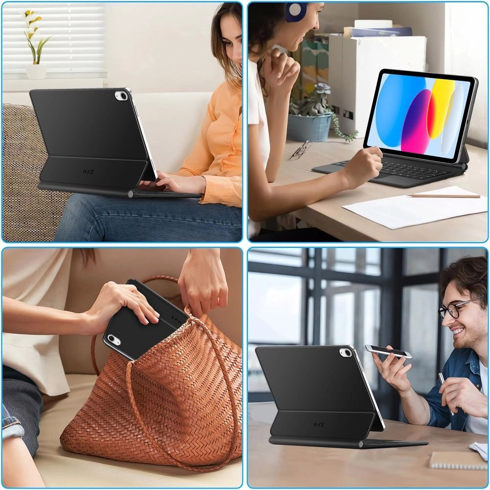 iPad 10.9” 2022 / iPad 11” 2025 Tech-Protect Smartcase Magnetic su klaviatūra - juodas 10