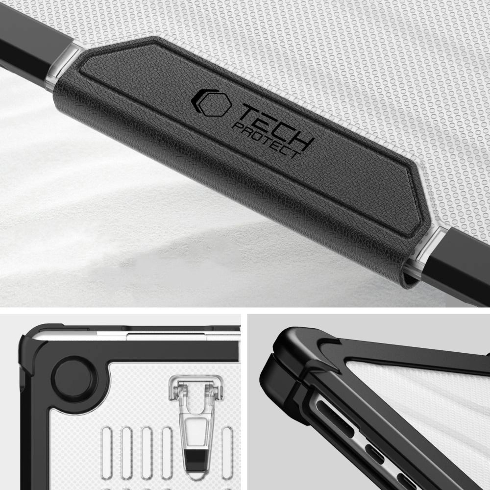 MacBook Air 15" 2023–2025 M2 / M3 / M4 – Tech-Protect SmartShell Pro dėklas - Skaidrus/Juodas 5