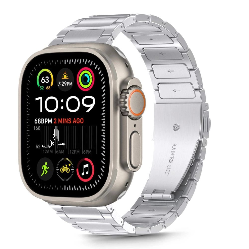 Apple Watch 44 / 45 / 46 / 49 mm Tech-Protect Stainless apyrankė – sidabrinė Apple Watch 44 / 45 / 46 / 49 mm Tech-Protect Stainless apyrankė – sidabrinė
