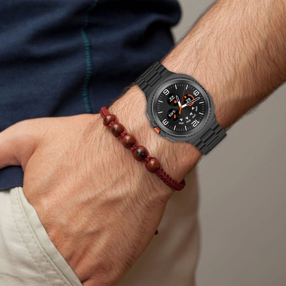 Samsung Galaxy Watch 40/44/46 mm Tech-Protect Stainless Steel plieninis dirželis – juodas 3