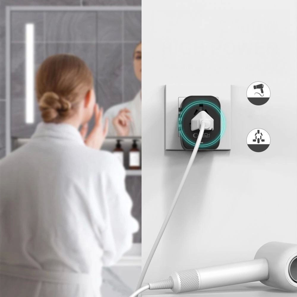Kelioninis adapteris Tech-Protect TA200 EU / UK / US / AU – juodas 4 Kelioninis adapteris Tech-Protect TA200 EU / UK / US / AU – juodas 4