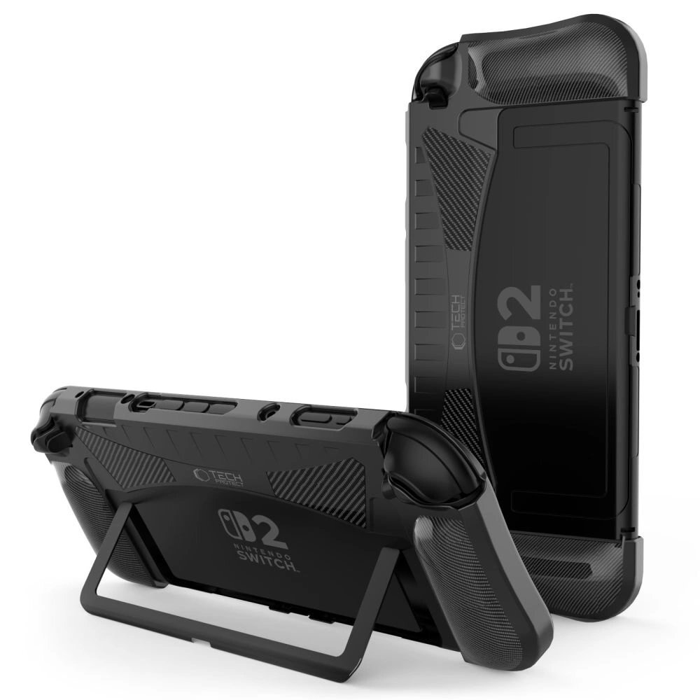 Nintendo Switch 2 dėklas Tech-Protect TPUCarbon – juodas