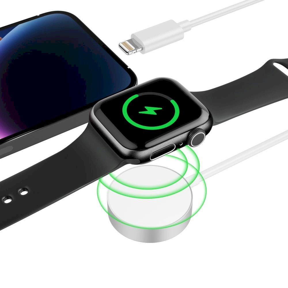 Tech-Protect UltraBoost 2in1 magnetic Įkroviklis USB-C / Lightning Kabeliss Apple Watch 1.5m - baltas 2 Tech-Protect UltraBoost 2in1 magnetic Įkroviklis USB-C / Lightning Kabeliss Apple Watch 1.5m - baltas 2