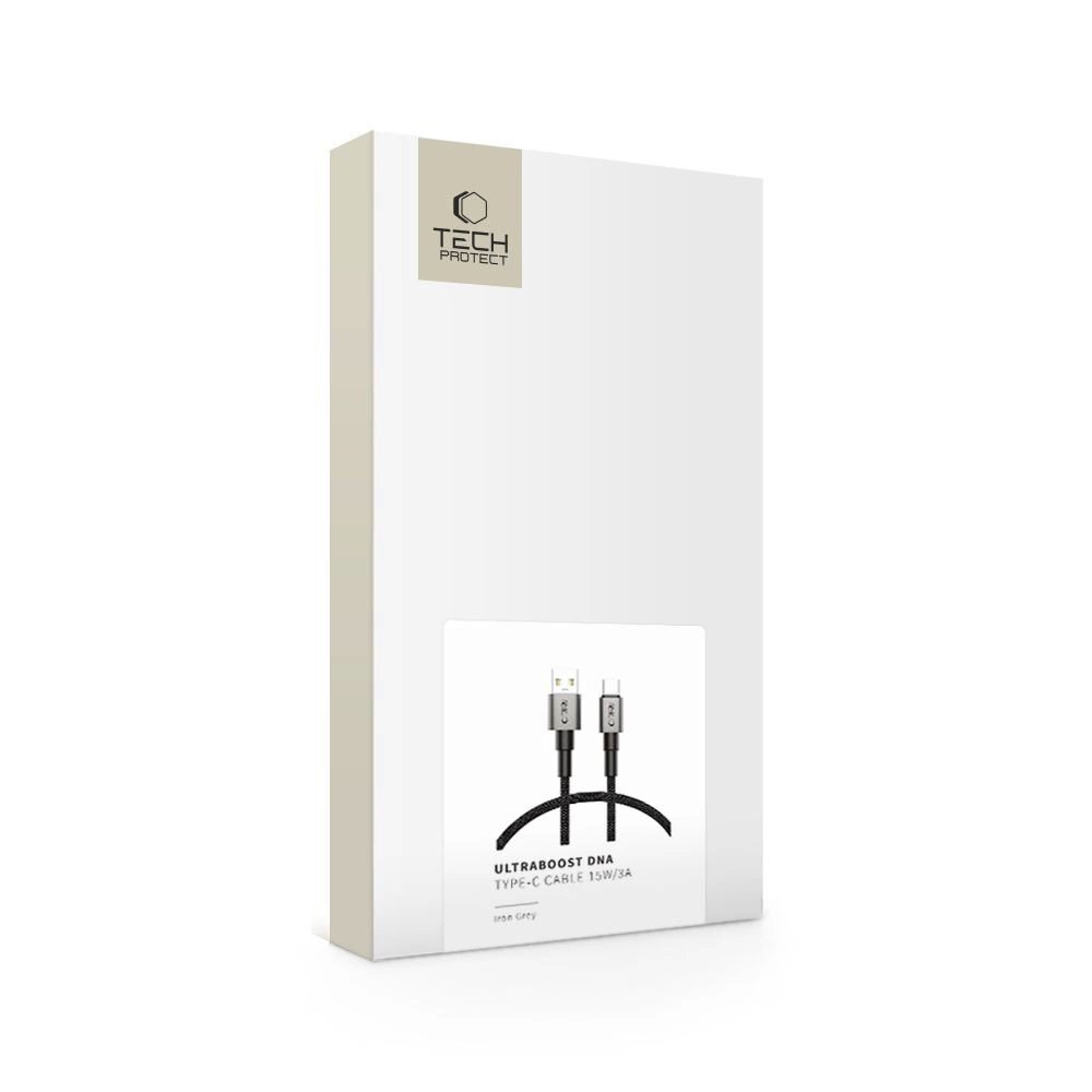 Krovimo laidas Tech-Protect UltraBoost DNA USB-A / USB-C 15W / 3A 25 cm – pilkas 6 Krovimo laidas Tech-Protect UltraBoost DNA USB-A / USB-C 15W / 3A 25 cm – pilkas 6