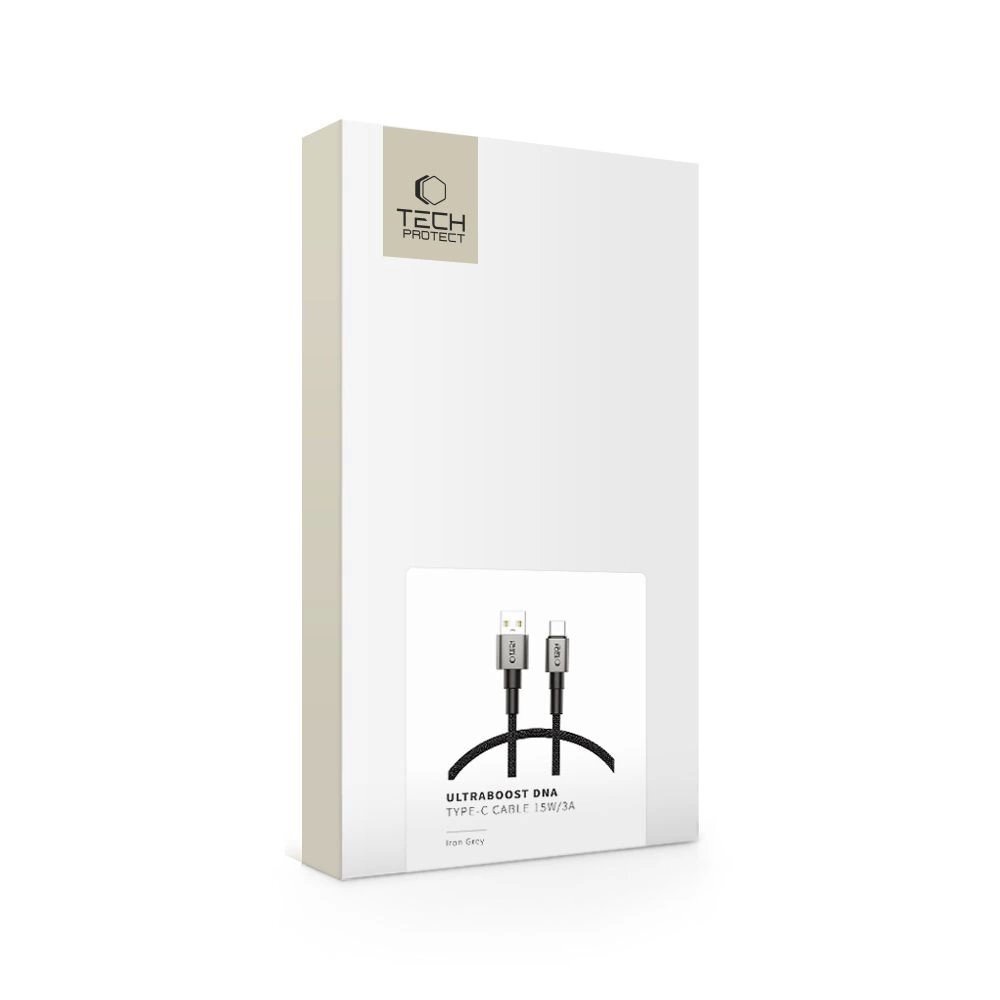 Krovimo laidas Tech-Protect UltraBoost DNA USB-A / USB-C 15W / 3A 50 cm – pilkas 6