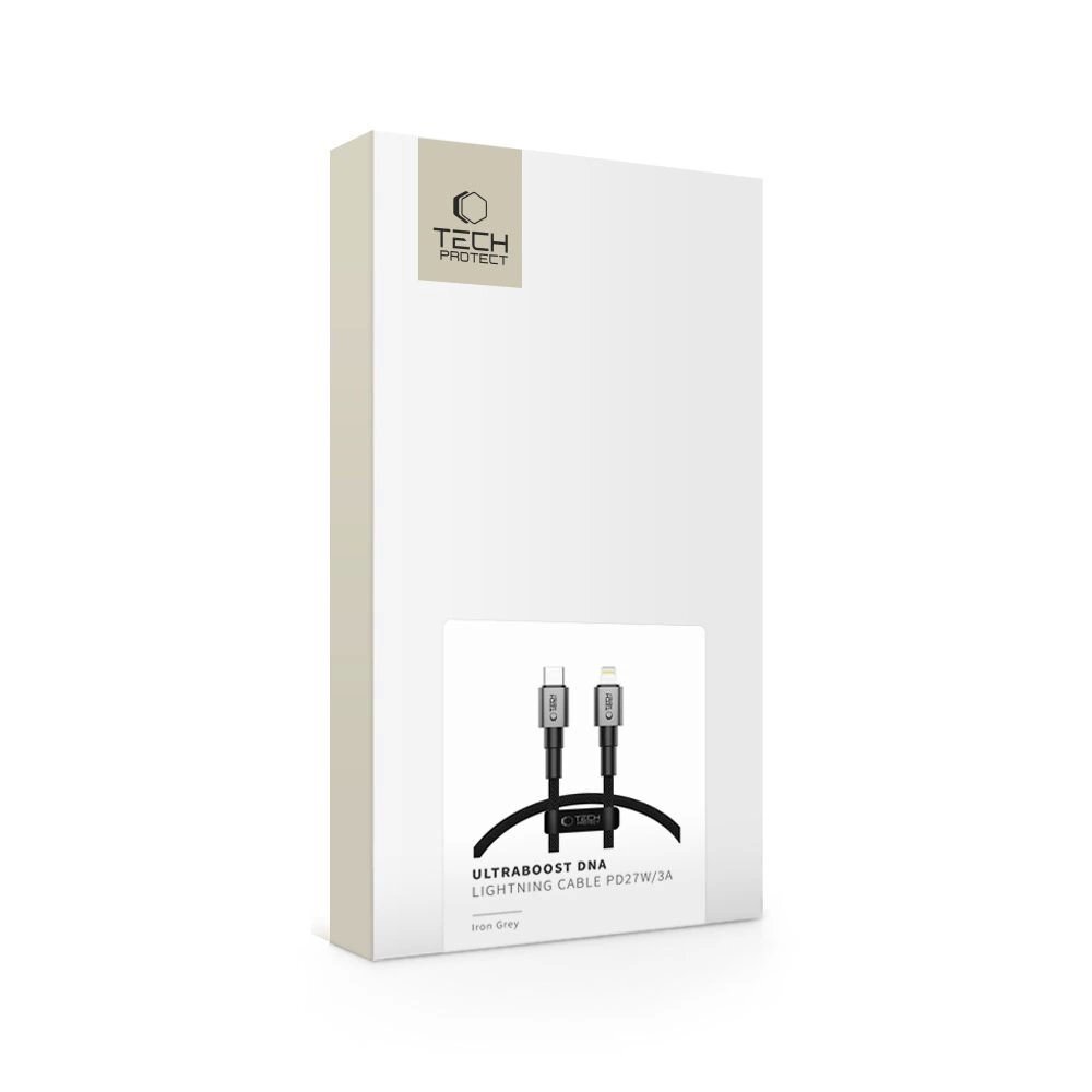 Krovimo laidas Tech-Protect UltraBoost DNA USB-C / Lightning PD27W / 3A 25 cm – pilkas 6
