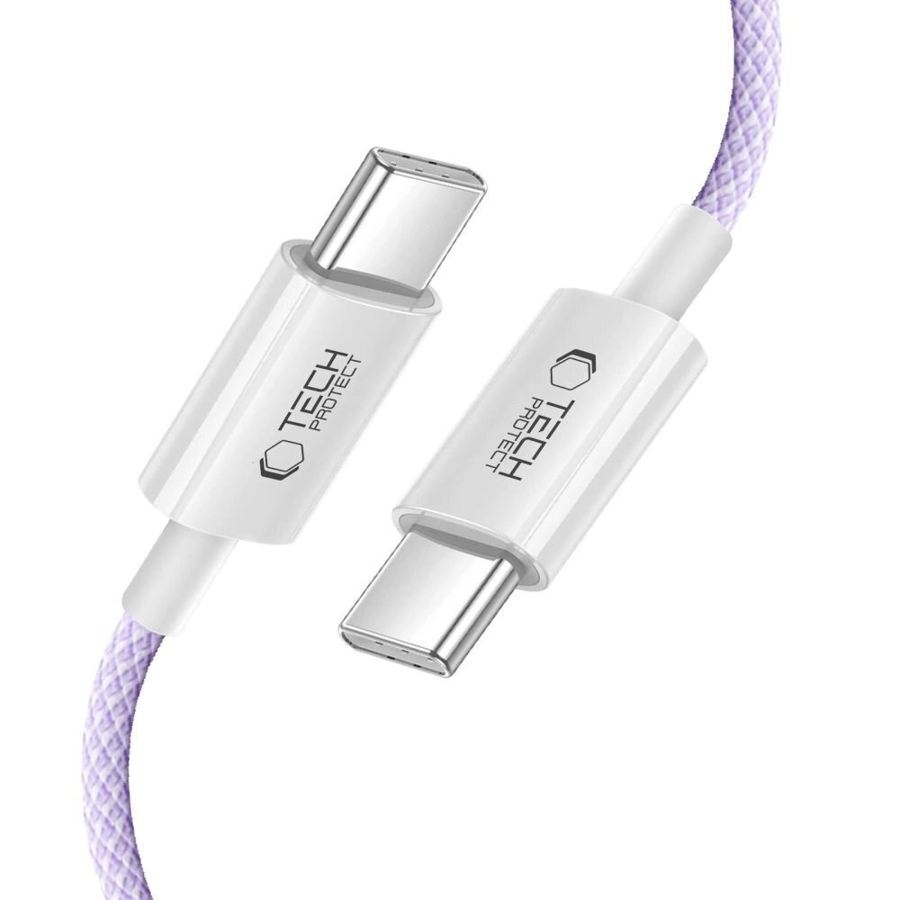 Krovimo laidas Tech-Protect UltraBoost Lite USB-C PD60W / 3A 1 m – violetinis 2