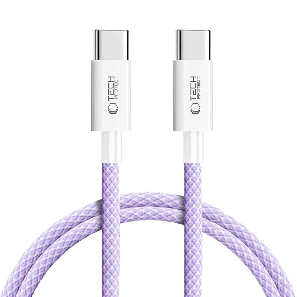 Krovimo laidas Tech-Protect UltraBoost Lite USB-C PD60W / 3A 1 m – violetinis