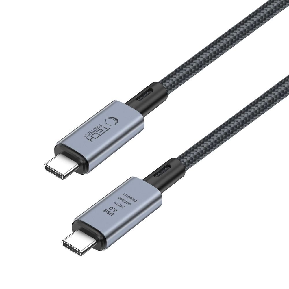 Tech-Protect UltraBoost Max USB-C 4.0 / USB-C 4.0 PD 240W 8K 40Gbps 2m Kabelis - pilkas 3 Tech-Protect UltraBoost Max USB-C 4.0 / USB-C 4.0 PD 240W 8K 40Gbps 2m Kabelis - pilkas 3