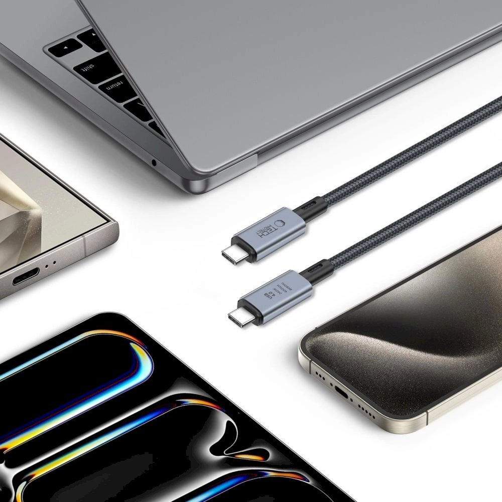Tech-Protect UltraBoost Max USB-C 4.0 / USB-C 4.0 PD 240W 8K 40Gbps 2m Kabelis - pilkas 4 Tech-Protect UltraBoost Max USB-C 4.0 / USB-C 4.0 PD 240W 8K 40Gbps 2m Kabelis - pilkas 4