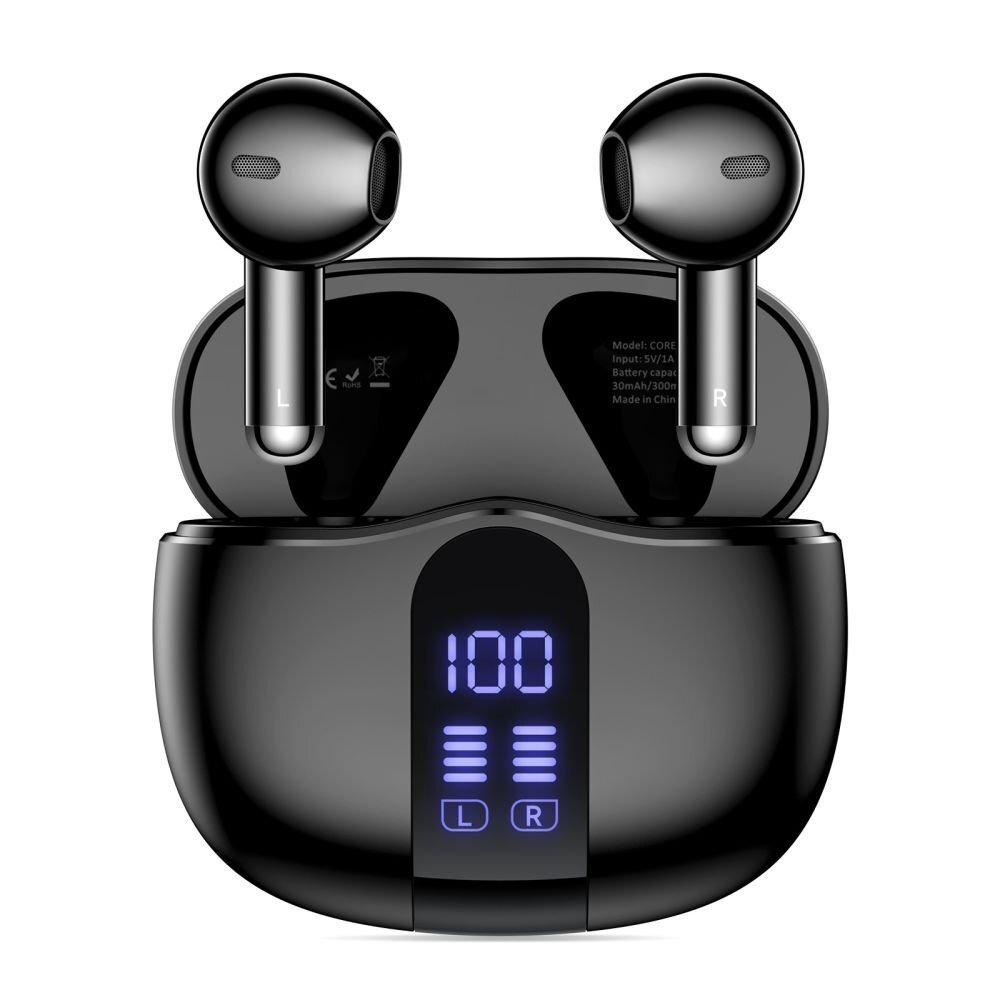 Belaidės ausinės Tech-Protect UltraBoost TWS Core G2 – juodos 1