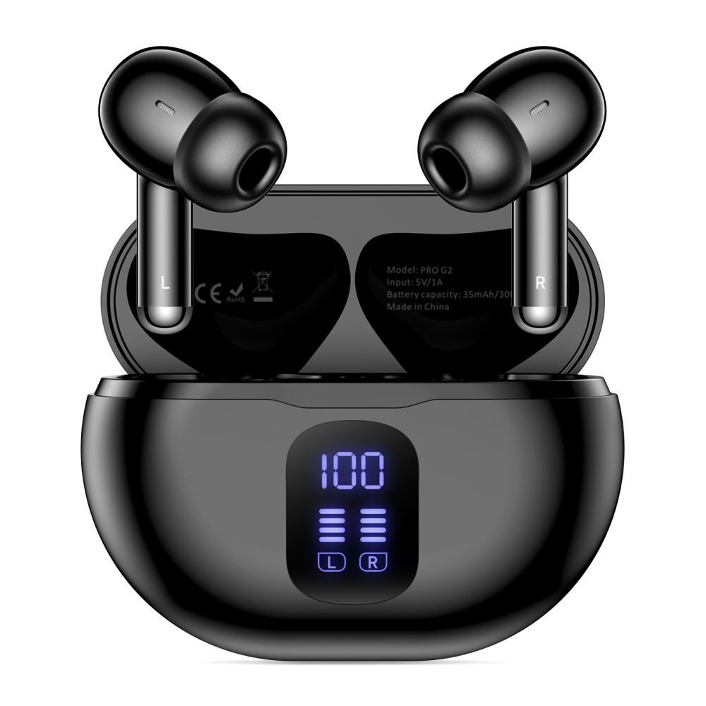 Belaidės ausinės Tech-Protect UltraBoost TWS Pro G2 – juodos 1 Belaidės ausinės Tech-Protect UltraBoost TWS Pro G2 – juodos 1