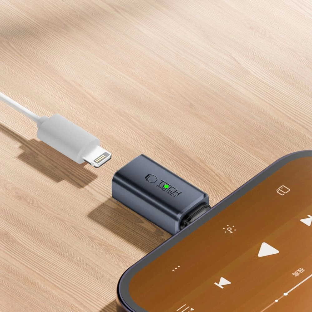 Tech-Protect UltraBoost Type-C į Lightning adapteris – pilkas 1