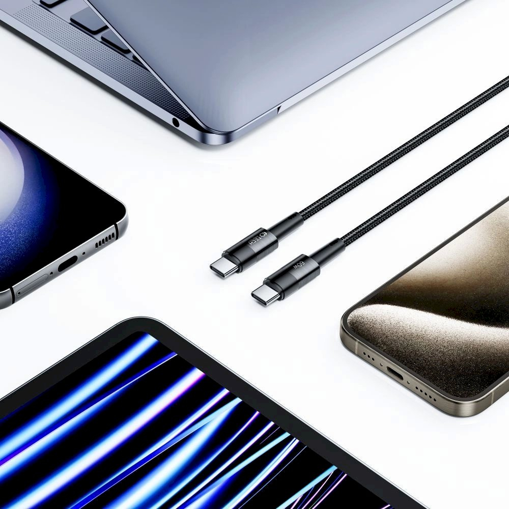 Tech-Protect UltraBoost USB-C / USB-C PD Kabelis 60W 3A 0.25m - pilkas 5 Tech-Protect UltraBoost USB-C / USB-C PD Kabelis 60W 3A 0.25m - pilkas 5