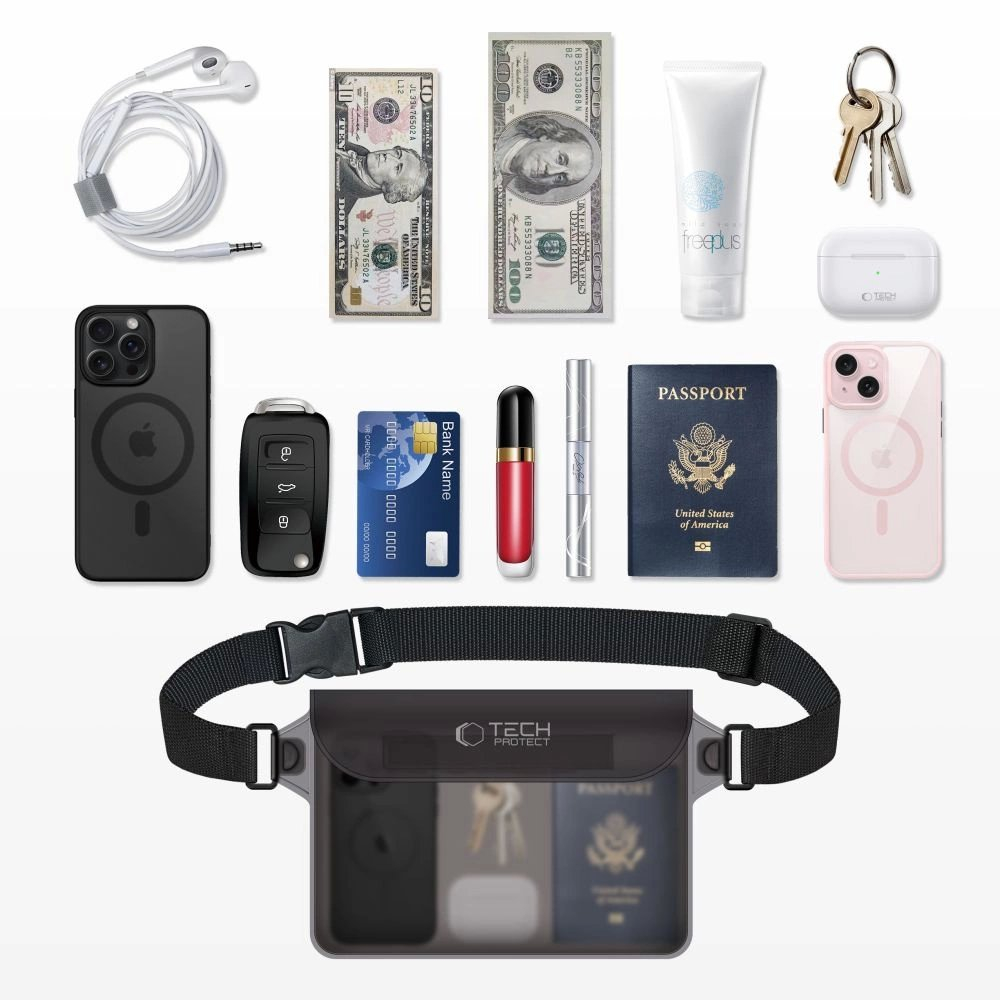 Tech-Protect UWP10 Vandeniui atsparus maišelis – juodas 2