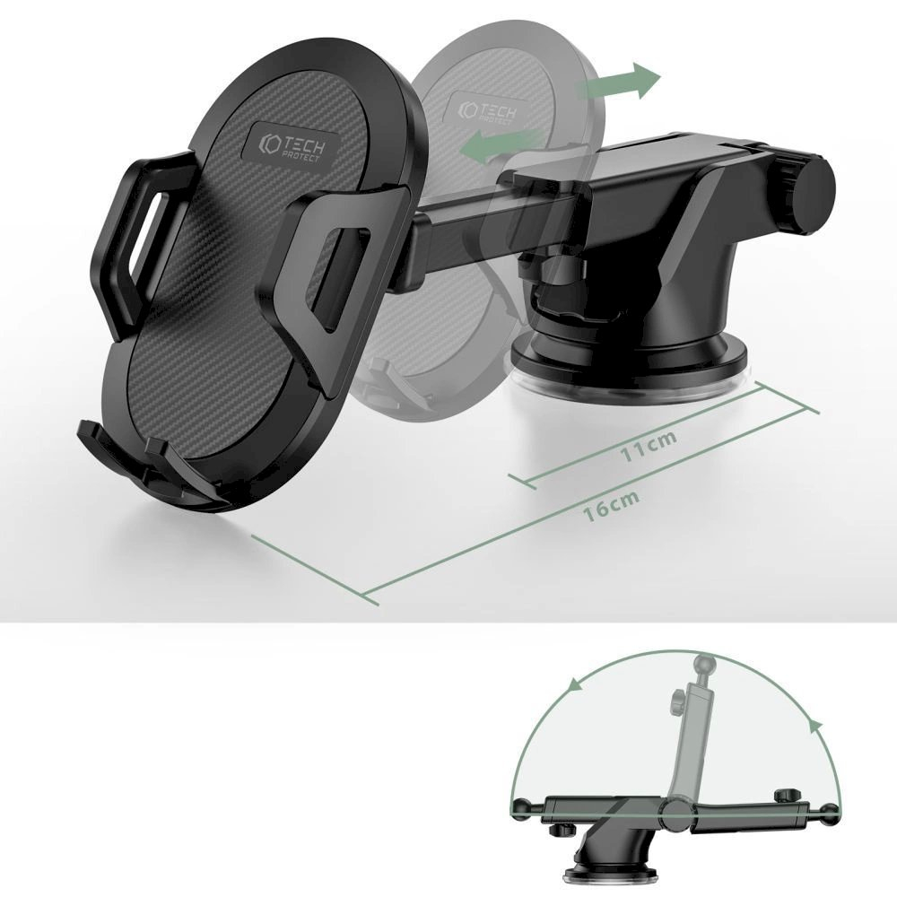 Tech-Protect V1 car Telfono laikiklis windshield/cockpit - Juodas 5 Tech-Protect V1 car Telfono laikiklis windshield/cockpit - Juodas 5