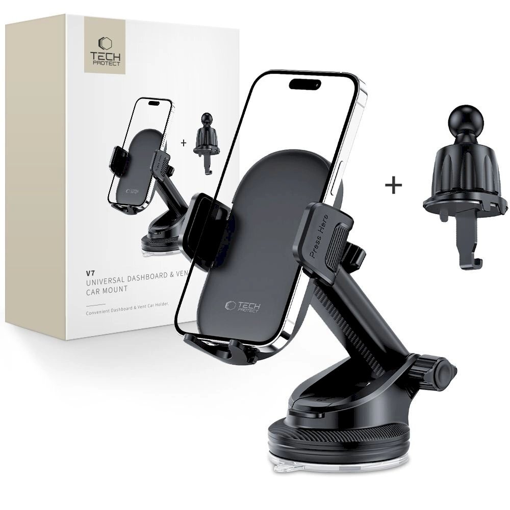 Tech-Protect V7 car Telfono laikiklis cockpit / air vent - Juodas Tech-Protect V7 car Telfono laikiklis cockpit / air vent - Juodas