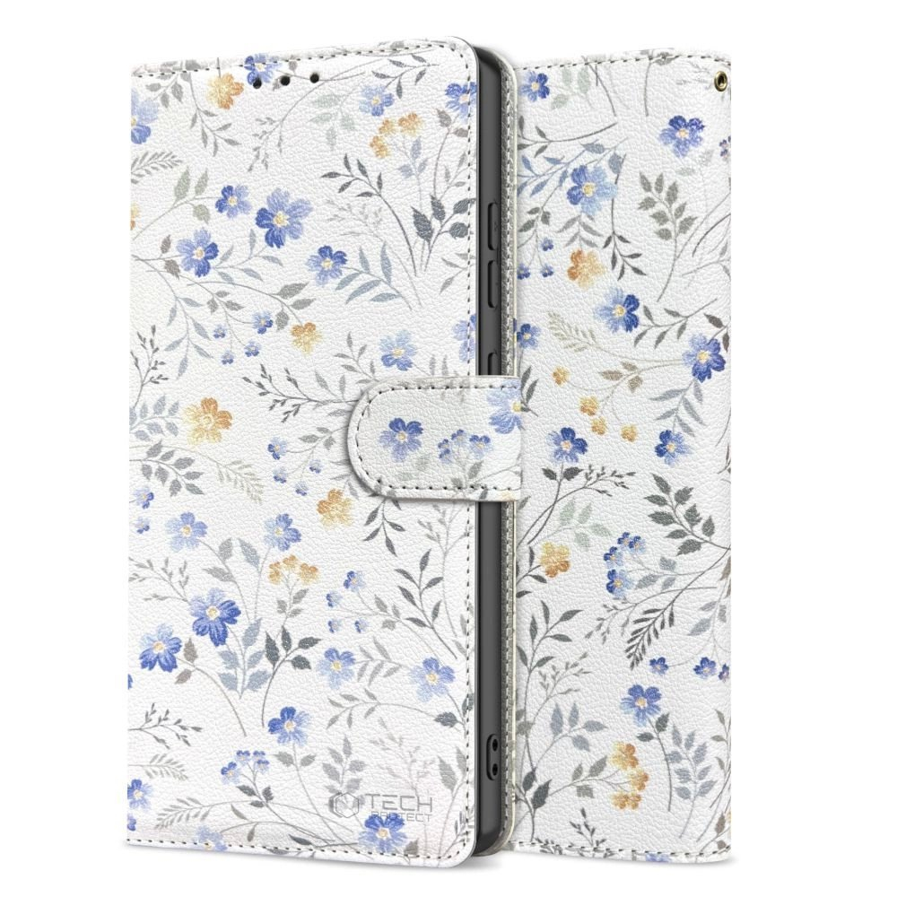 Tech-Protect Piniginės tipo Dėklas skirtas iPhone 16e - Daisies with Leaves 2 Tech-Protect Piniginės tipo Dėklas skirtas iPhone 16e - Daisies with Leaves 2