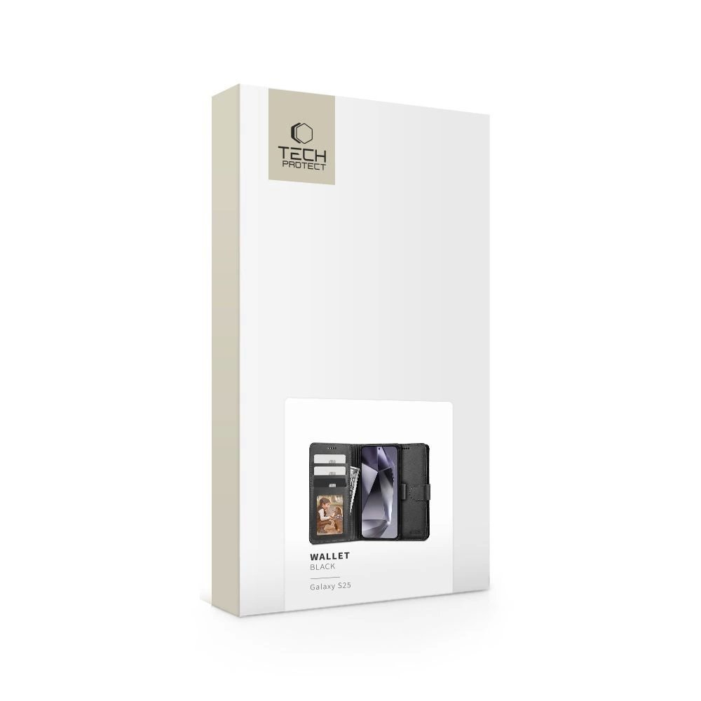 Tech-Protect Piniginės tipo Dėklas skirtas Samsung Galaxy S25 - Juodas 4