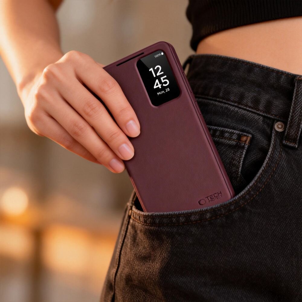 Samsung Galaxy S26+ Tech-Protect Wallet dėklas – bordo 5