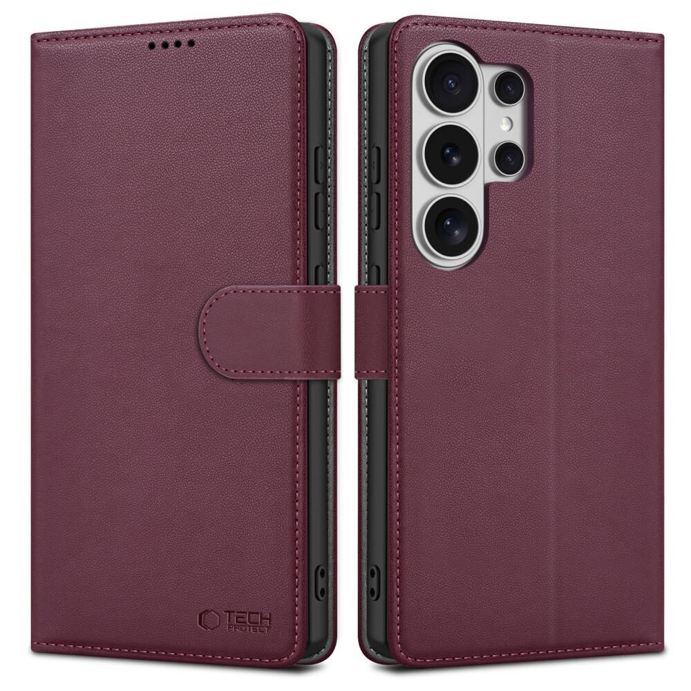 Samsung Galaxy S26 Ultra Tech-Protect Wallet dėklas – bordo