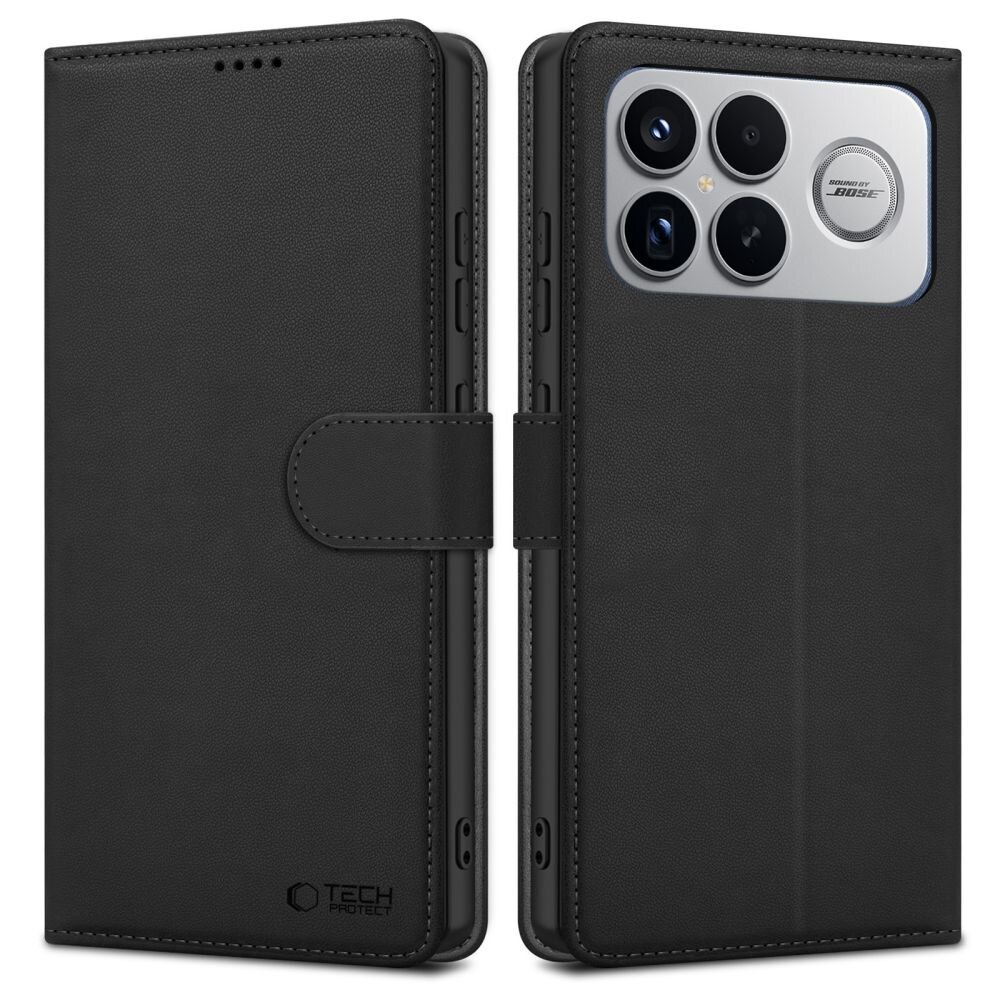 Xiaomi Poco F8 Ultra Tech-Protect Wallet dėklas – juodas