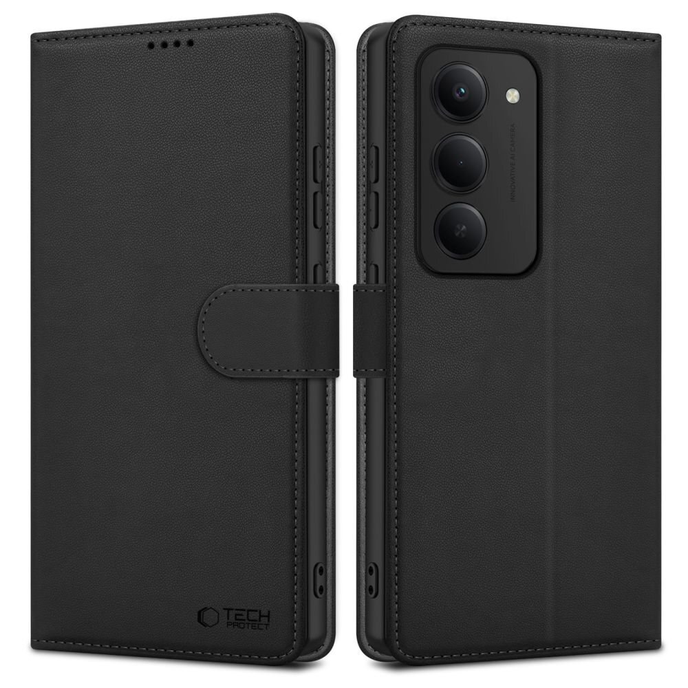 Xiaomi Redmi 15 4G / 5G Tech-Protect Wallet dėklas – juodas