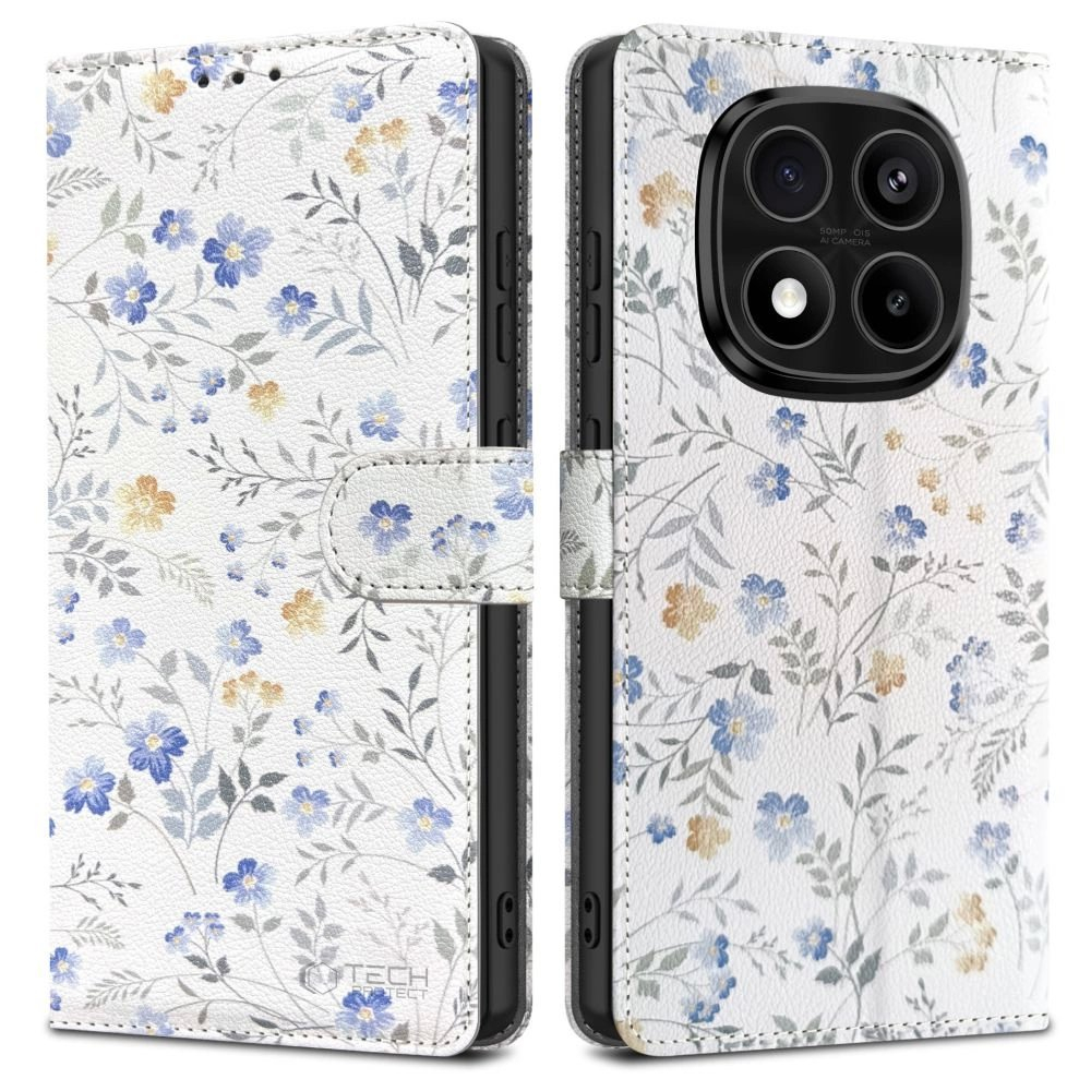 Tech-Protect Piniginės tipo Dėklas skirtas Xiaomi Redmi Note 14 Pro 5G / 14 Pro+ 5G / Poco X7 5G - Daisies with Leaves