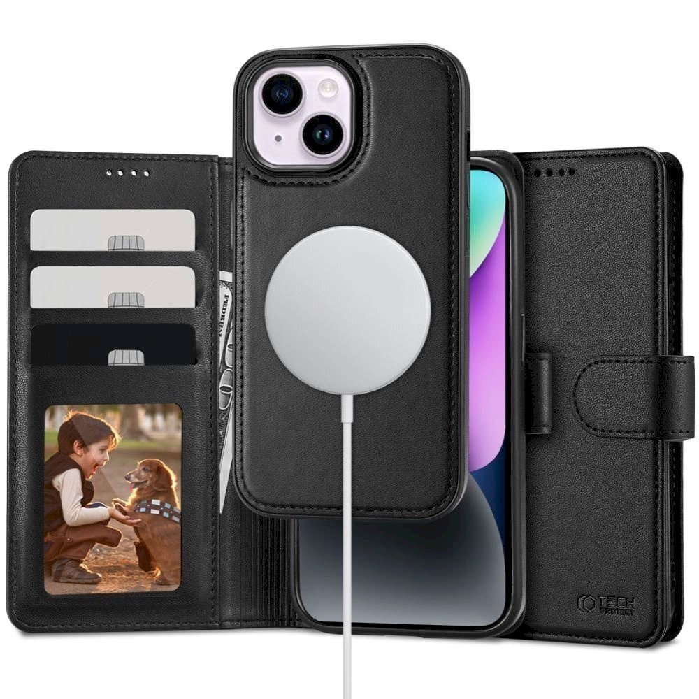 Tech-Protect Wallet MagSafe Dėklas iPhone 15 - Juodas Tech-Protect Wallet MagSafe Dėklas iPhone 15 - Juodas