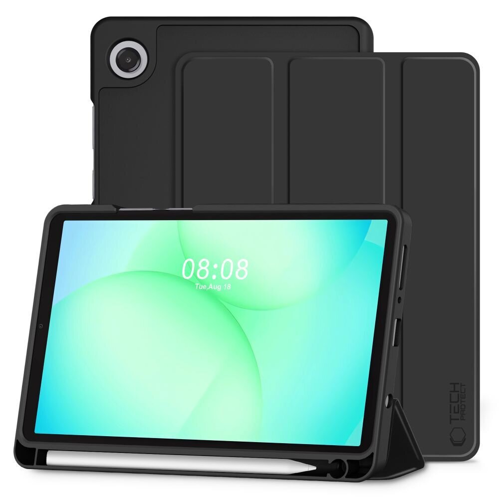 Samsung Galaxy Tab A9 / A11 8.7 (X110 / X115 / X133 / X135) TechProtect SmartCase Pen dėklas – juodas