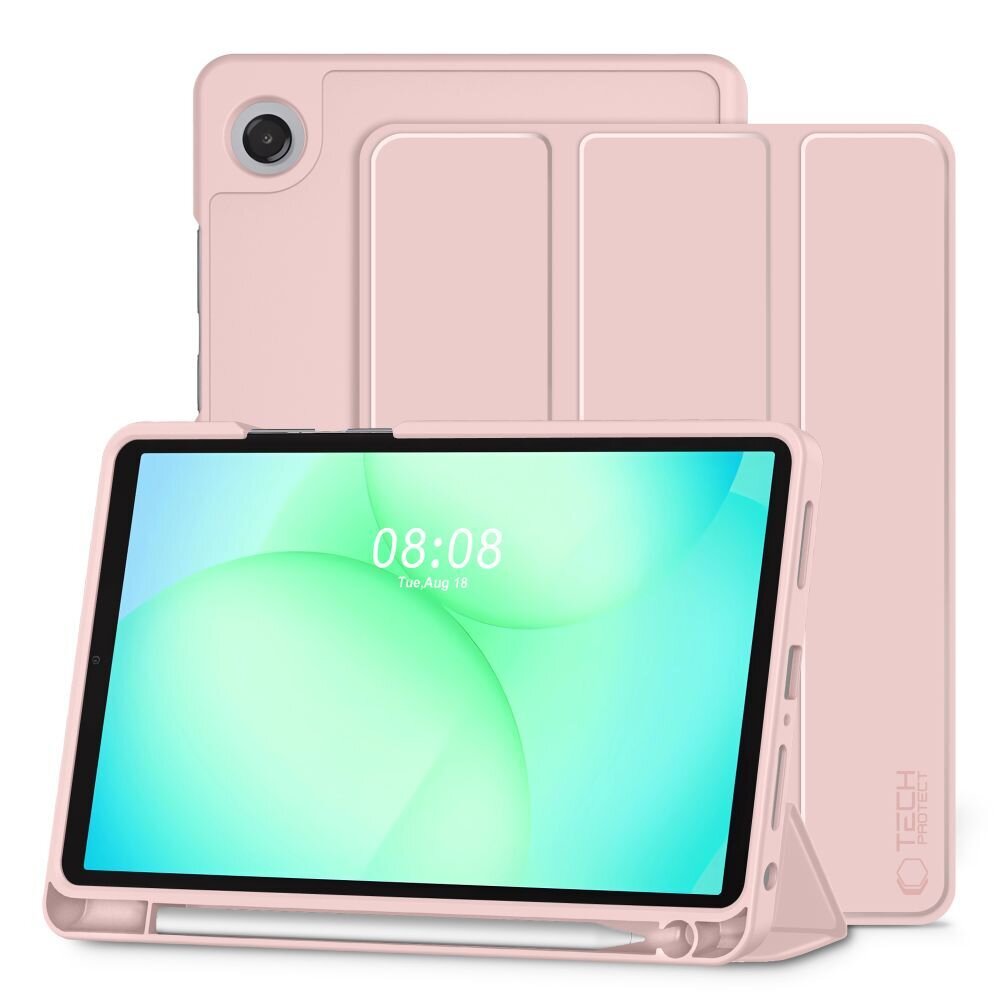 Samsung Galaxy Tab A9+ / A11+ Plus 11.0 (X210 / X215 / X216 / X230 / X235 / X236) TechProtect SmartCase Pen dėklas – rožinis
