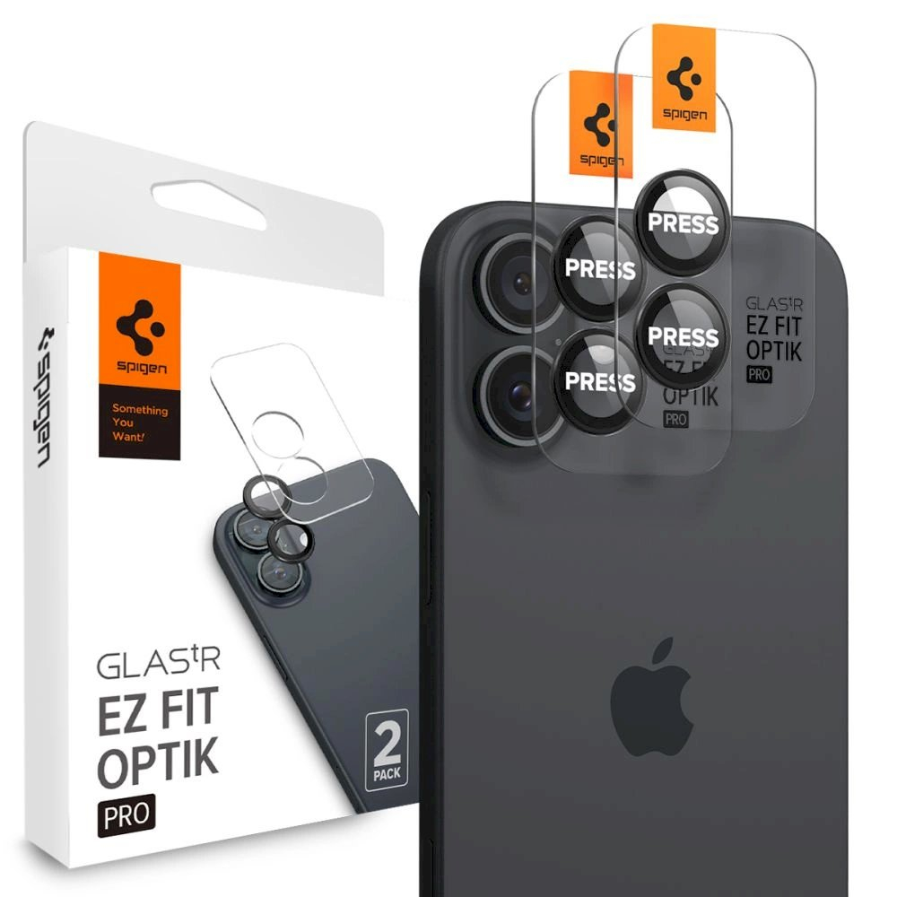 Apsauginis stiklas for Spigen Glass tR EZ Fit Optik Pro for iPhone 16 Plus Camera (2 pcs.) - Juodas Apsauginis stiklas for Spigen Glass tR EZ Fit Optik Pro for iPhone 16 Plus Camera (2 pcs.) - Juodas