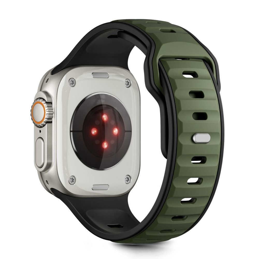 Apple Watch 44 / 45 / 46 / 49 mm Tech-Protect IconBand Line dirželis – juodas ir žalias 1