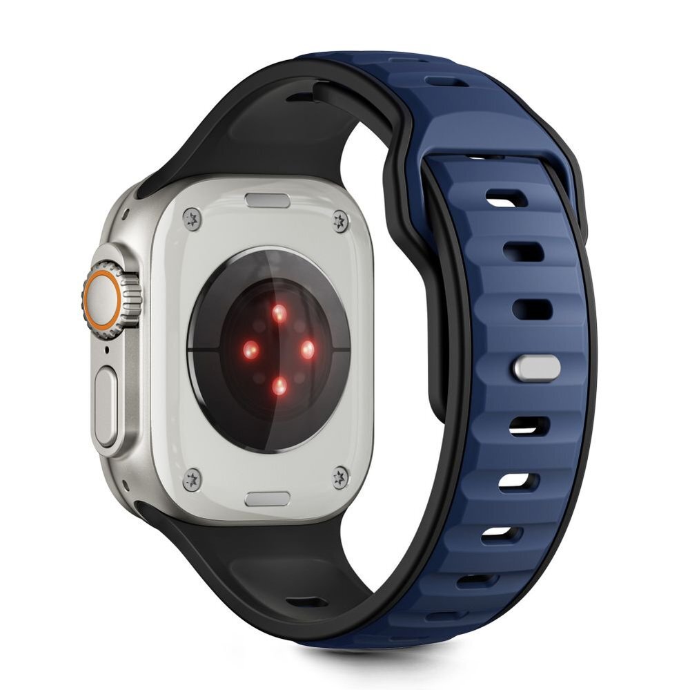 Apple Watch 44 / 45 / 46 / 49 mm Tech-Protect IconBand Line dirželis – juodas ir tamsiai mėlynas 1
