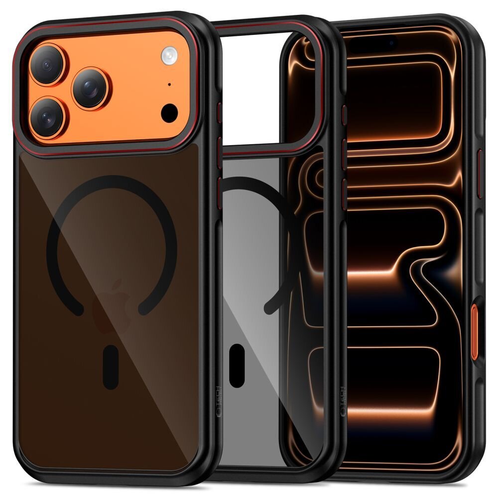 iPhone 17 Pro Max Tech-Protect MagHybrid MagSafe dėklas – juodas / raudonas