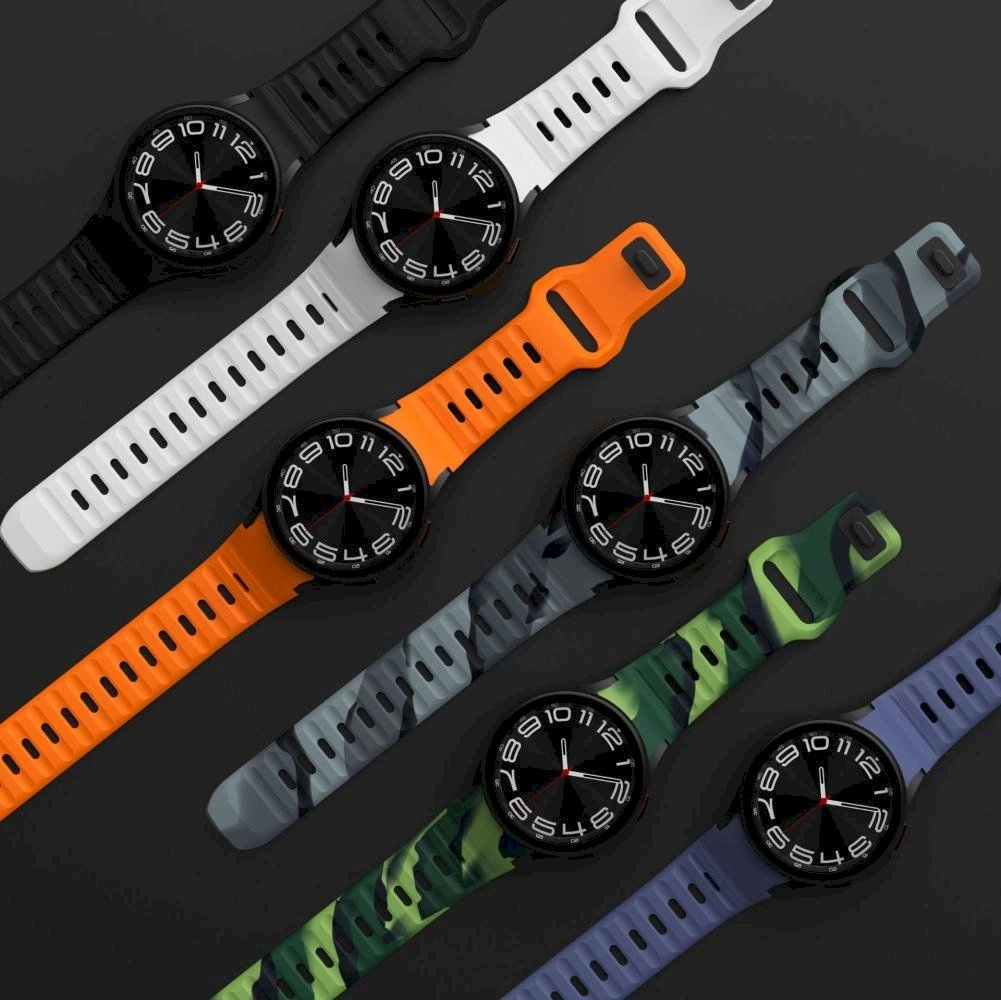 Tech-Protect Silicone Line Apyrankė Samsung Galaxy Watch 4 / 5 / 5 Pro / 6 / 7 / FE - Oranžinė 2