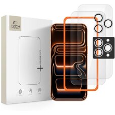 iPhone 16 Pro Max / 17 Pro Max Tech-Protect Easy Set+ grūdintas stiklas, 3 vnt. – skaidrus