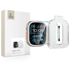 Apple Watch Ultra 1 / 2 49mm Tech-Protect Easy Set+ grūdintas stiklas, 2 vnt. – skaidrus