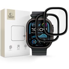 Apple Watch Ultra 49mm Tech-Protect Glass Ring grūdintas stiklas, 2 vnt. – juodas